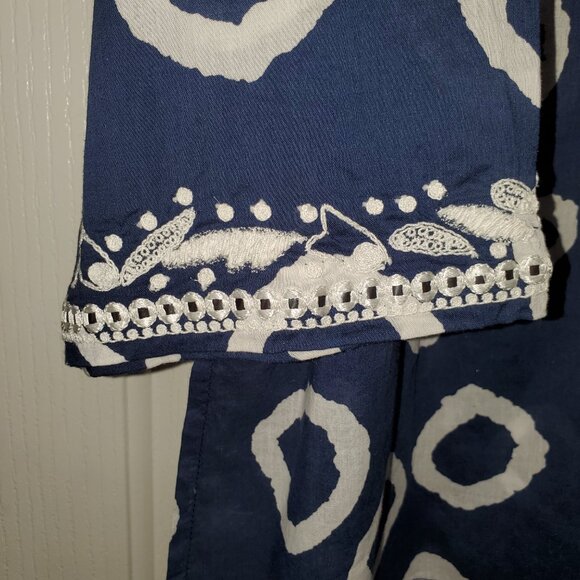 Karen Kane Embroidered Tunic, Navy Cotton Voile – NWOT - Picture 6 of 8